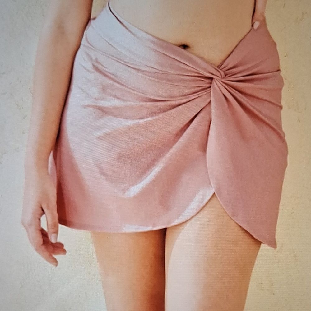 Shade & Shore Pull On Skirt Cover Up Pink Sparkle Twist XL New With Tags